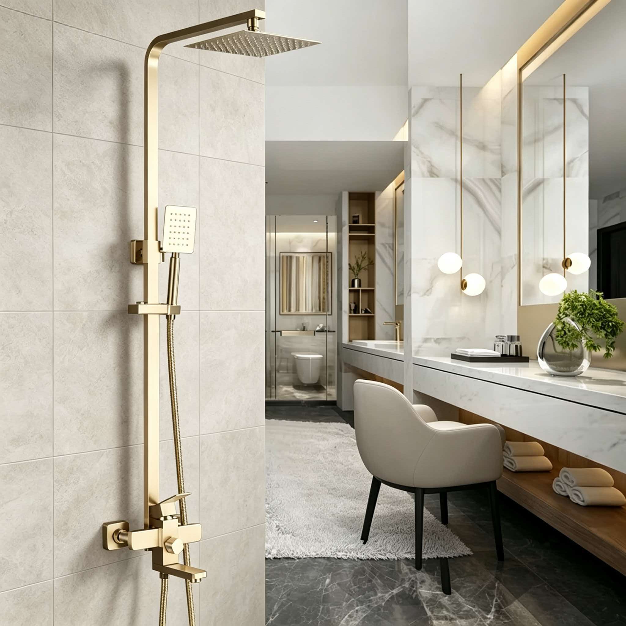 Home Bathroom Set - Gold shower set stainless steel pressurized