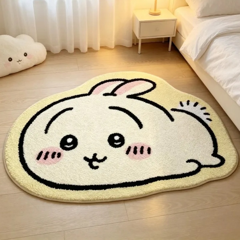 Home Bathroom Floor Mats - -Chiikawa Cartoon Rug Anime Hachiware Usagi