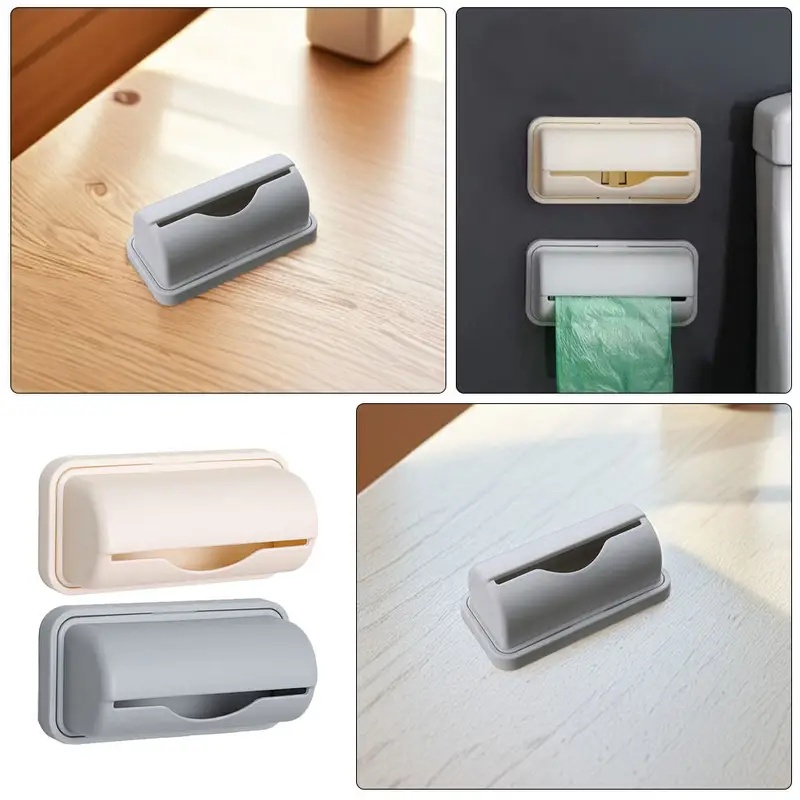 Home Bathroom Furniture - 1/2/3/4Pcs Wall-Mounted Trash Bag Dispenser Kitchen