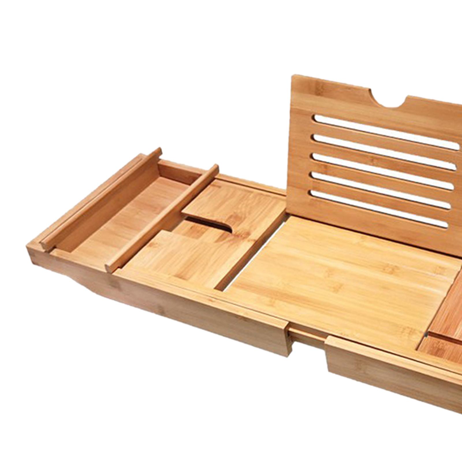 Bath Caddy Tray - Adjustable Bath Tub Caddy Bamboo Expandable