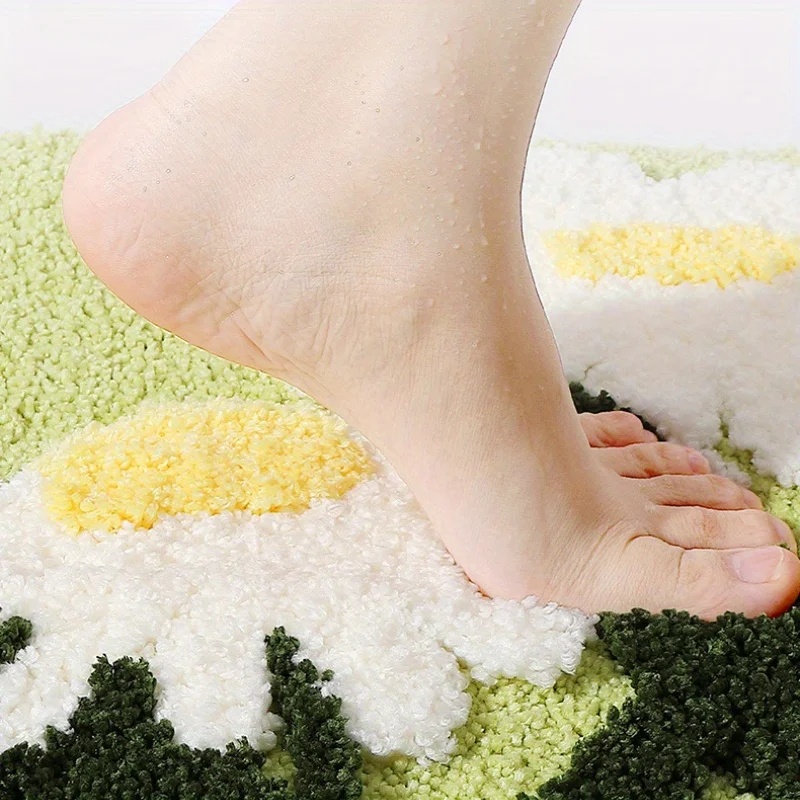 Home Bathroom Floor Mats - VIKAMA Non-Slip Floral Bath Mat Quick