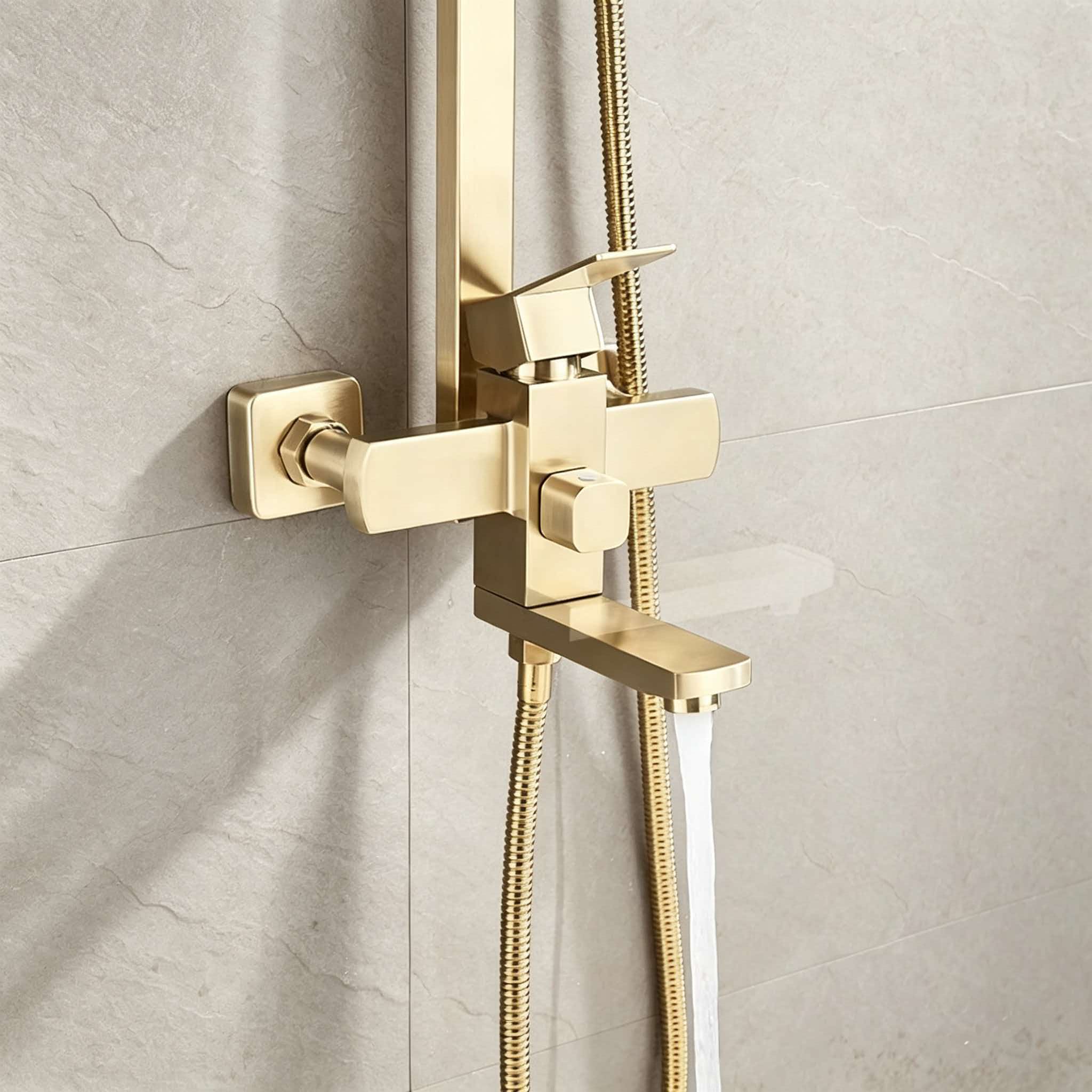 Gold shower set stainless stee - đánh giá và giá Home Bathroom Set