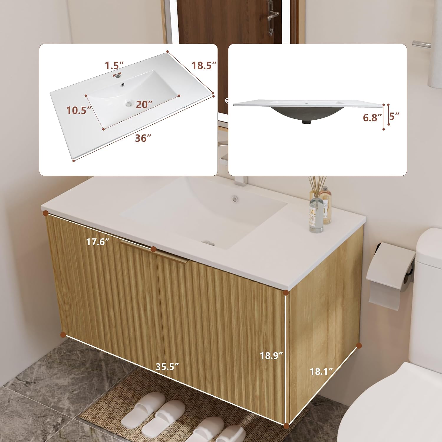 Modern Floating Bathroom Vanit - đánh giá và giá Home Bathroom Furniture