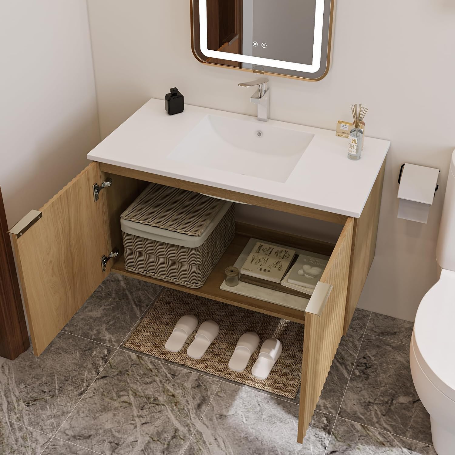 Modern Floating Bathroom Vanit - đánh giá và giá Home Bathroom Furniture
