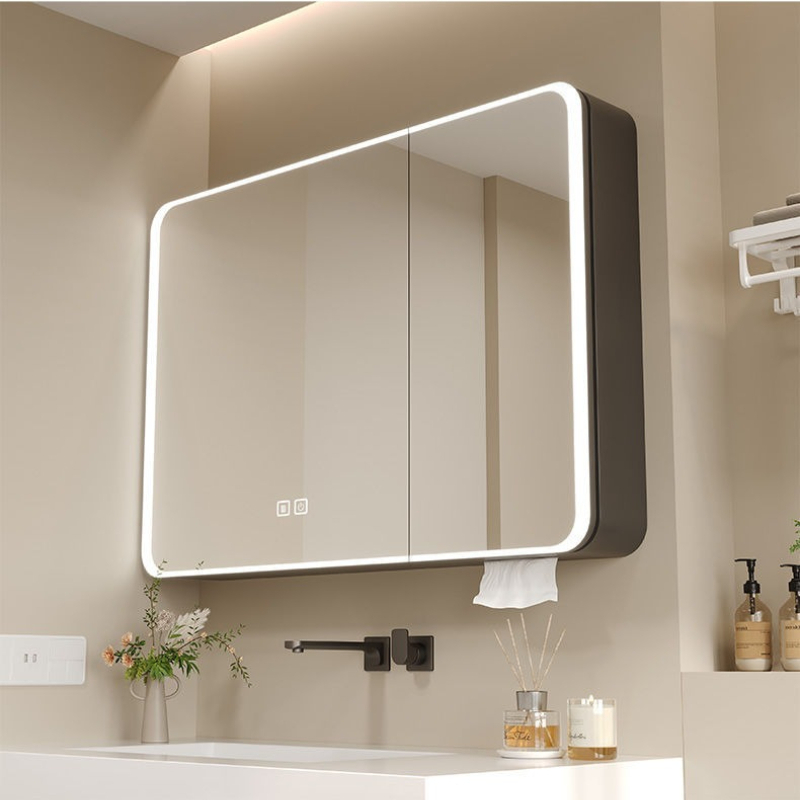 LED Bathroom Mirror Cabinet Al - đánh giá và giá Home Bathroom Furniture