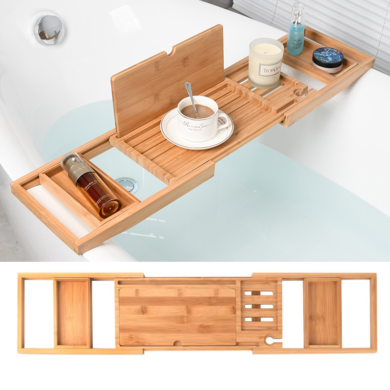Expandable Wooden Bathtub Tray - đánh giá và giá Bath Caddy Tray