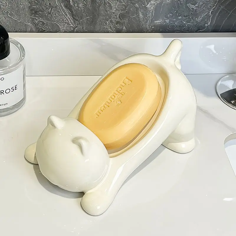 Cute Cat Drain Soap Holder Con - đánh giá và giá Tiny Home Bathroom Kit