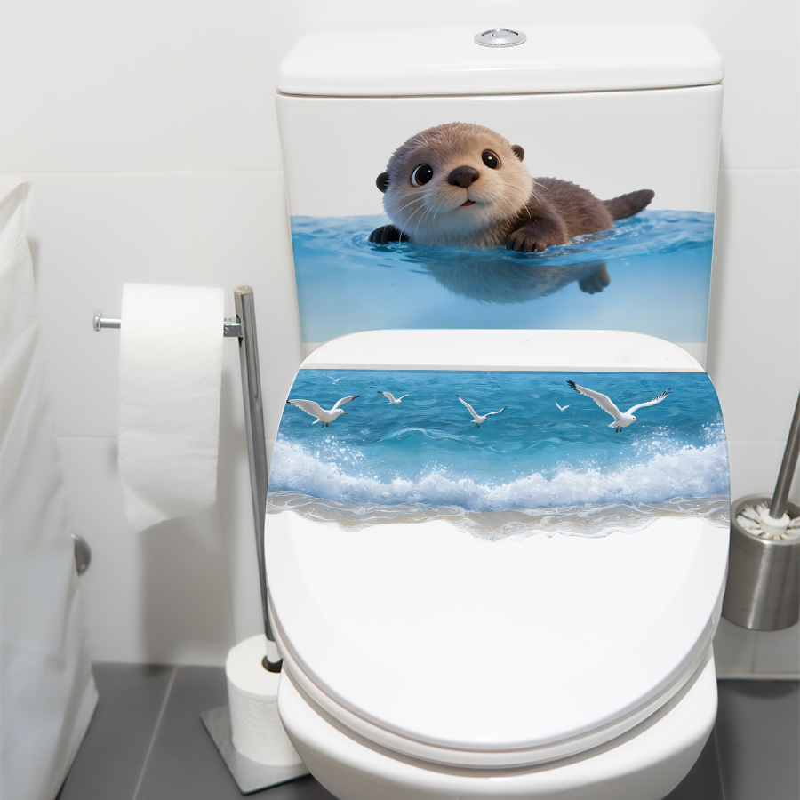 1Pc Cute Otter Toilet Tank Sti - đánh giá và giá Tiny Home Bathroom Kit