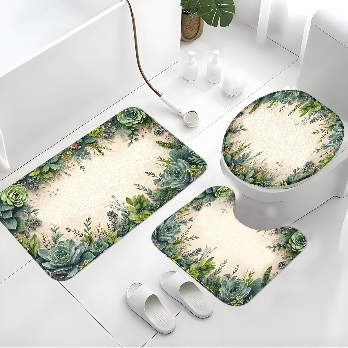 Retro Succulent Bathroom Three - đánh giá và giá Zara Home Bathroom Mat