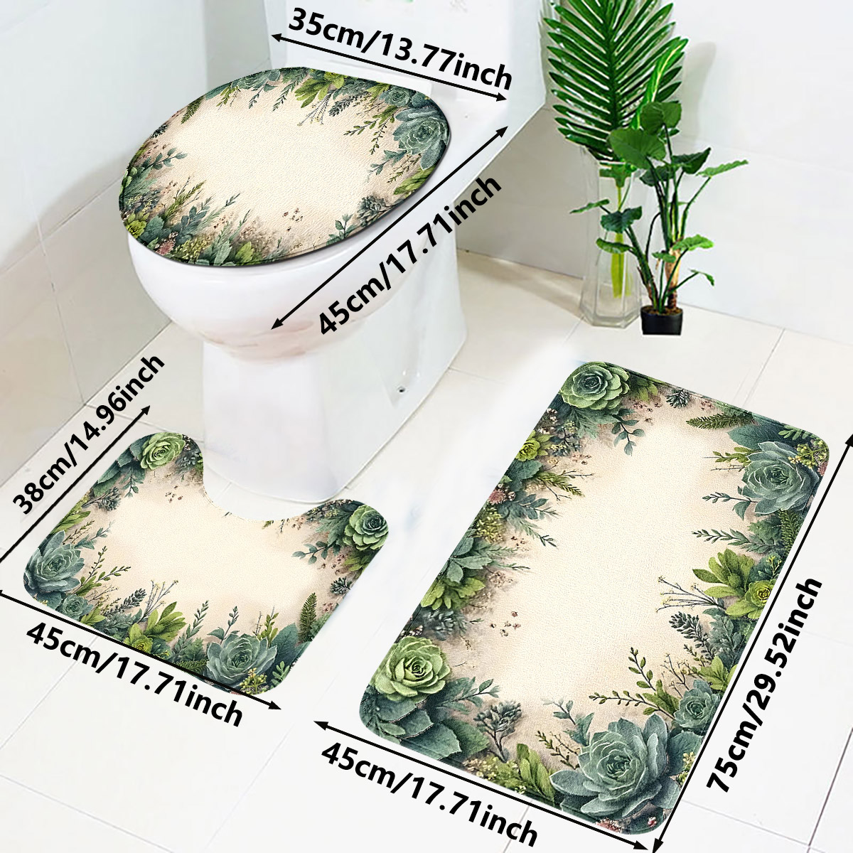 Retro Succulent Bathroom Three - đánh giá và giá Zara Home Bathroom Mat