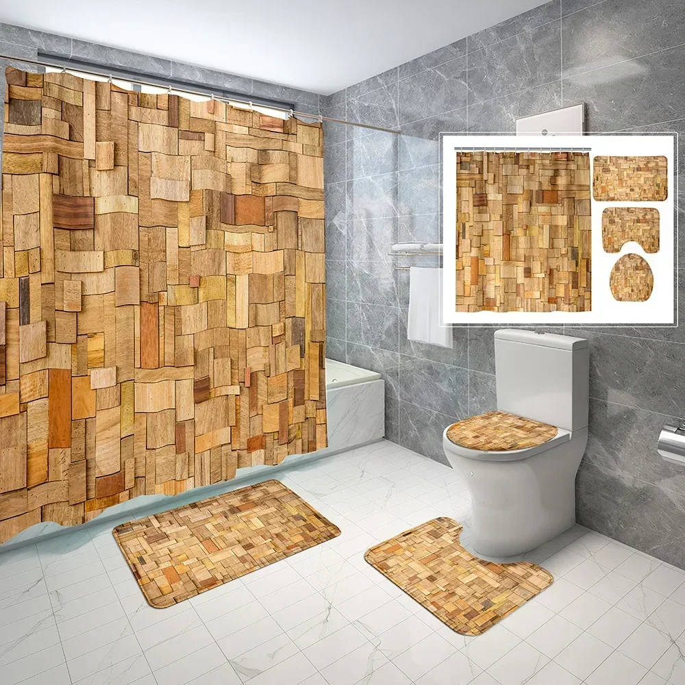 Wooden Rustic Shower Curtain S - đánh giá và giá Zara Home Bathroom Mat