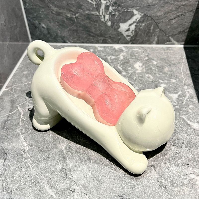 Cute Cat Drain Soap Holder Con - đánh giá và giá Tiny Home Bathroom Kit