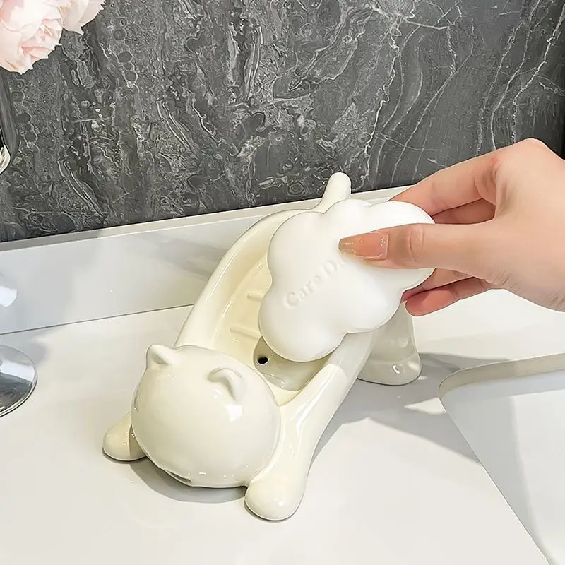 Cute Cat Drain Soap Holder Con - đánh giá và giá Tiny Home Bathroom Kit