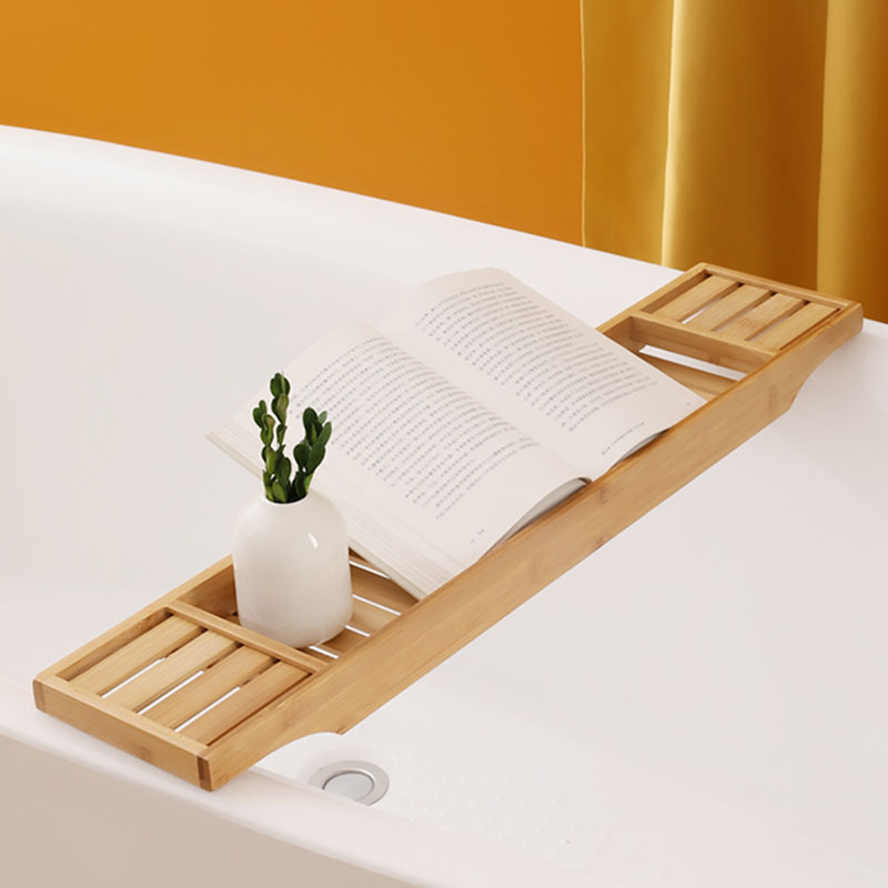 1PC Bamboo Extension Antiskid  - đánh giá và giá Bath Caddy Tray