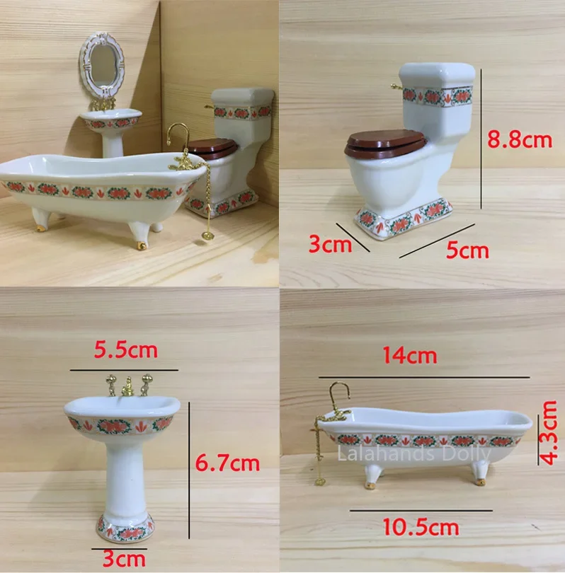 4 Cái/bộ Nhà Búp Bê Mini Sáng  - đánh giá và giá Home Bathroom Furniture