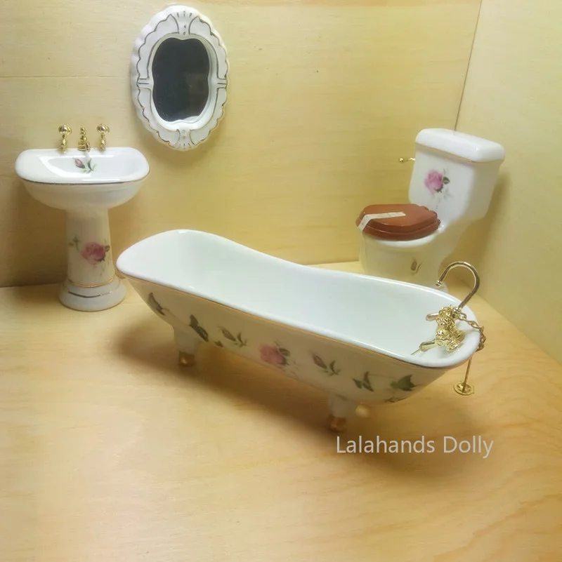 4 Cái/bộ Nhà Búp Bê Mini Sáng  - đánh giá và giá Home Bathroom Furniture