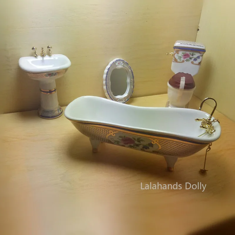 4 Cái/bộ Nhà Búp Bê Mini Sáng  - đánh giá và giá Home Bathroom Furniture