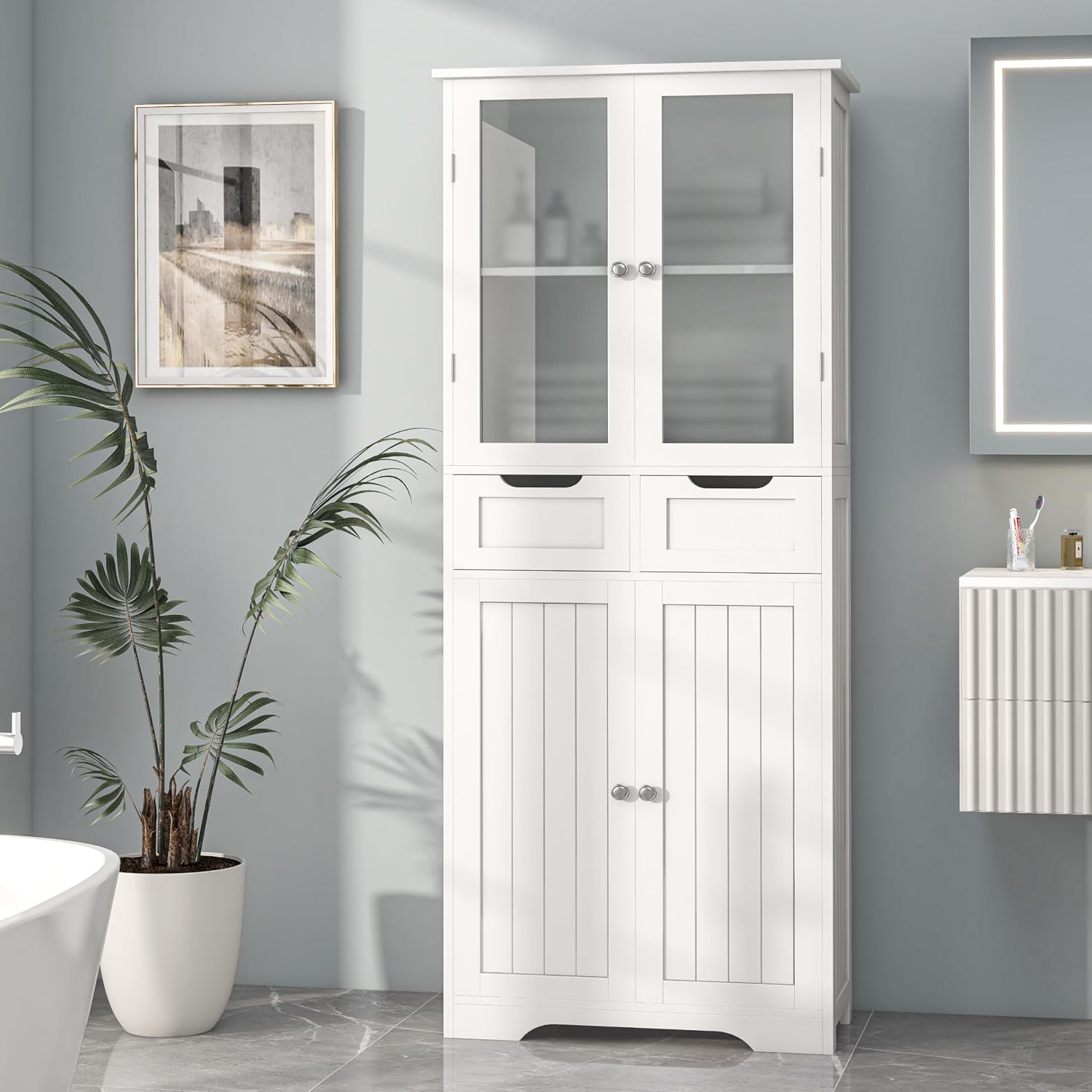 Tall Bathroom Storage Cabinet  - đánh giá và giá Home Bathroom Furniture